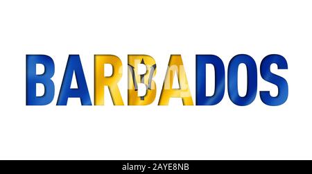 barbados flag text font Stock Photo