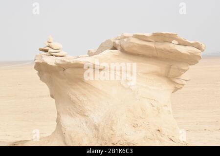 Fossil Dunes in Abu Dhabi. Stock Photo