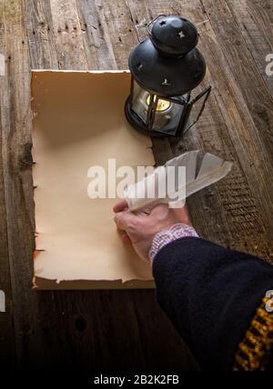 hand write scroll Stock Photo