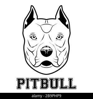 Pitbull head mascot Stock Vector