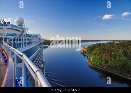 Regal Princess sailing through the Stockholm Archipelago Stock Photo