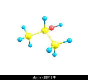 Isopropyl alcohol (Isopropanol) is a chemical compound with the molecular formula C3H8O. It is a colorless, flammable chemical compound with a strong Stock Photo