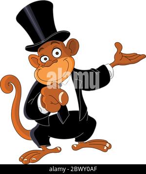 Pointing monkey businessman Stock Vector