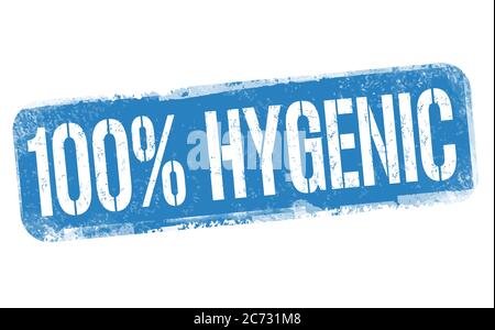 100% Hygenic sign or stamp on white background, vector illustration Stock Vector