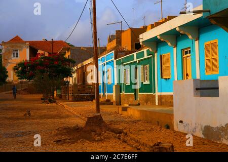 Beautiful architecture on Maio island, Cape Verde Stock Photo