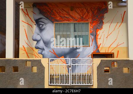 Beautiful architecture on Maio island, Cape Verde Stock Photo