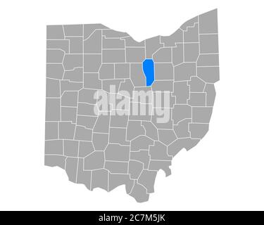 Map of Ashland in Ohio Stock Photo