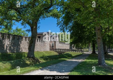 main entrance of the Roman Castle Saalburg, Germany Stock Photo