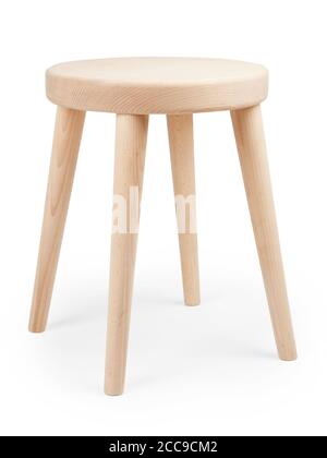 Side view of wooden chair on white background Stock Photo