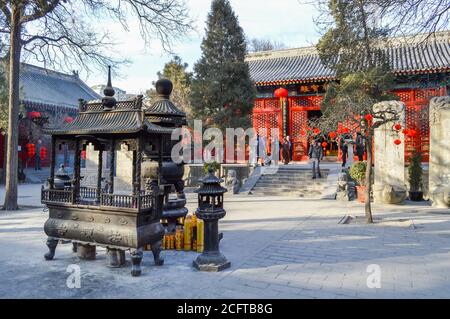 Beijing / China - February 2, 2014: Fayuan Temple (Temple of the Origin of the Dharma), constructed in 645 is one of the oldest Buddhist temples in Be Stock Photo