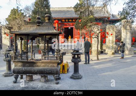 Beijing / China - February 2, 2014: Fayuan Temple (Temple of the Origin of the Dharma), constructed in 645 is one of the oldest Buddhist temples in Be Stock Photo