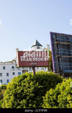 Chateau Marmont Hotel, 8221 Sunset Boulevard, Hollywood, Los Angeles, California, USA Stock Photo