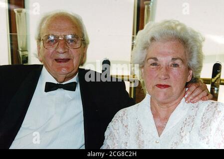 Undated collect image of former RAF serviceman and neighbour of Prime Minister Tony Blair, Owen Willoughby, 84, with his wife Joan, who has died, the day before he was invited to a historic pub lunch with the Prime Minister and US President George Bush in Sedgefield, County Durham. Owen Willoughby lived directly across from Mr Blair's constituency home, Myrobella House, and was due to have lunch with the President tomorrow, whilst on his State Visit to Britain. Stock Photo