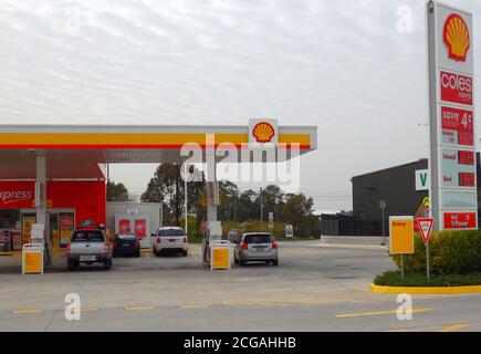 A Coles Express Shell service station, Queensland, Australia Stock Photo