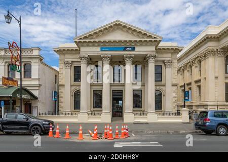 The Oamaru Branch of the Australia and New Zealand Banking Group in Thames Street, Oamaru, New Zealand Stock Photo