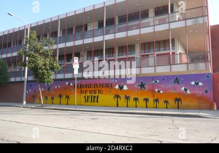 Los Angeles, California, USA 10th October 2020 A general view of atmosphere 'The World is Ready for You to Shine' Street Art Mural during Coronavirus Covid-19 pandemic on October 10, 2020 in Los Angeles, California, USA. Photo by Barry King/Alamy Stock Photo Stock Photo