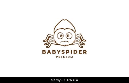 spider minimalist line art outline  logo vector icon illustration design Stock Vector