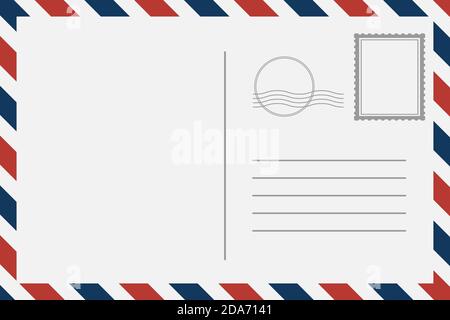 Travel postcard blank. Vector illustration Stock Vector