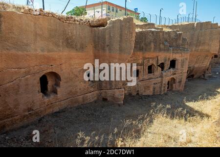 Dara is a historical ancient city located on the Mardin. Mesopotamia Dara Ancient City Ruins. (Mardin - Turkey) Stock Photo