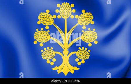 3D Flag of Appleby-in-Westmorland (Cumbria county), England. 3D Illustration. Stock Photo