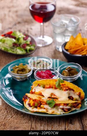 mexican tacos baked with cheese Stock Photo