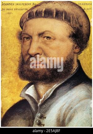 Hans Holbein the Younger (c.1497/98-1543), German painter, self portrait drawing, 1542-1543 Stock Photo