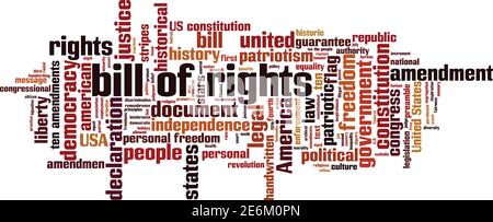 Bill of rights word cloud concept. Collage made of words about bill of rights. Vector illustration Stock Vector