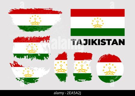 Flag of Tajikistan on gray background. Vector illustration  Stock Vector