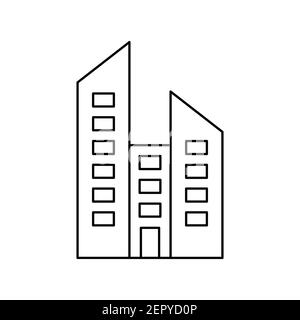 Building line icon. House linear symbol. Home outline sign. Vector isolated on white Stock Vector