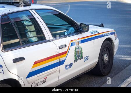 Courtenay, Canada - November 1,2020: Close up view of Courtenay RCMP police car Stock Photo