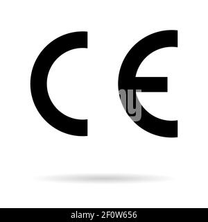 CE mark symbol for conformite europeenne, clean label product, information vector illustration sign . Stock Vector