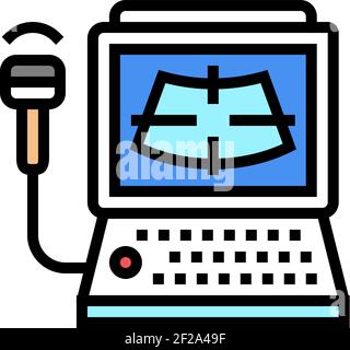 ultrasound radiology computer color icon vector illustration Stock Vector