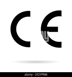 CE mark symbol for conformite europeenne, clean label product, information vector illustration sign . Stock Vector