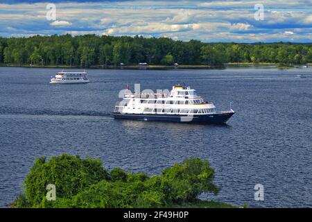 Ottawa, Ontario, Canada - August 23, 2019: A Capital Cruises tour boat, the Empress of Ottawa, provides tourists with views from the Ottawa River. Stock Photo