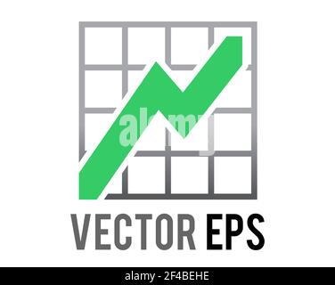 The vector green business presentation summary finance report bar chart increasing icon showing three different colored vertical rectangles Stock Photo