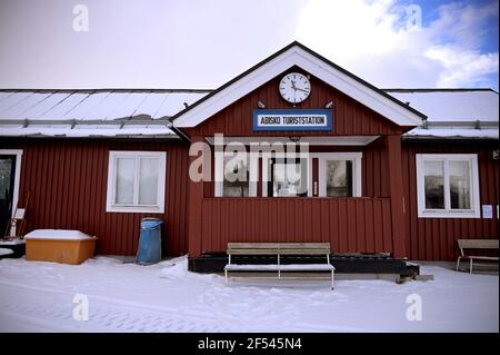 Train station at  STF Abisko tourist station Photo Janerik Henriksson / TT code 10010 Stock Photo