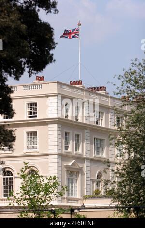 21 April 2011. London, England. Royal residence Clarence House near  Buckingham Palace in the run up to Catherine Middleton's marriage to Prince Willi Stock Photo