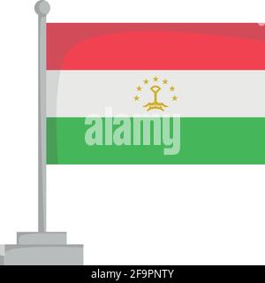 National flag of Tajikistan Vector Illustration Stock Vector