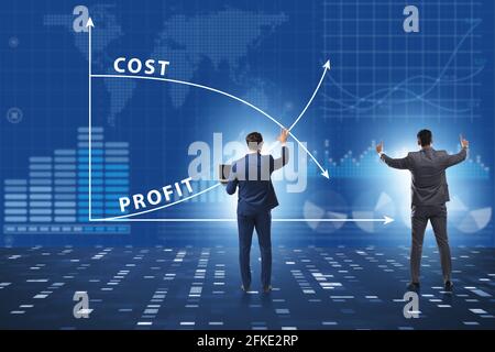 Concept of proft and loss with the businessman Stock Photo