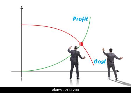 Concept of proft and loss with the businessman Stock Photo