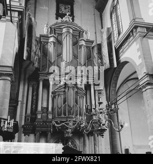 Amsterdam. Interior of the Westerkerk with the large organ, September 2, 1965, baroque, interior, church buildings, organs, renaissance, The Netherlands, 20th century press agency photo, news to remember, documentary, historic photography 1945-1990, visual stories, human history of the Twentieth Century, capturing moments in time Stock Photo