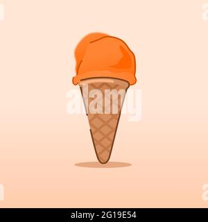 orange ice cream illustration vector Stock Vector