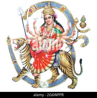 Jai Mata Di, Goddess Durga Stock Photography from a printing house Stock Photo