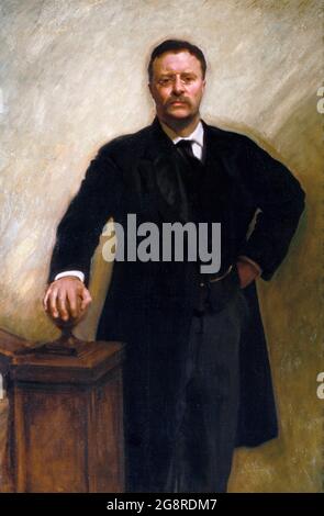 Theodore Roosevelt. Portrait of the 26th President of the USA, Theodore Roosevelt (1858-1919) by John Singer Sargent, oil on canvas, 1903 Stock Photo