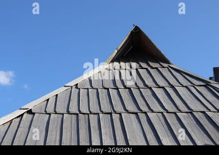 Part of an old village roof Stock Photo