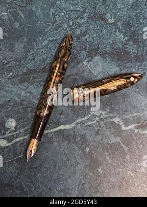 A Sheaffer Balance limited edition fountain pen which replicates pens of the early 20th century. Stock Photo