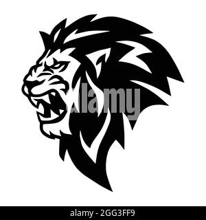 Angry Lion Head Roaring Logo Vector Mascot Stock Vector