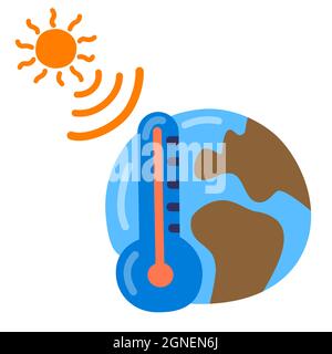 Illustration of the concept global warming icon Stock Vector