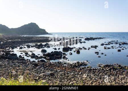 Causeway Coast near Giant's Causeway, near Bushmills, County Antrim, Northern Ireland, United Kingdom Stock Photo