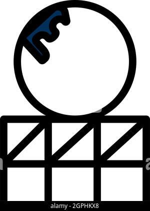 Roller Coaster Loop Icon Stock Vector